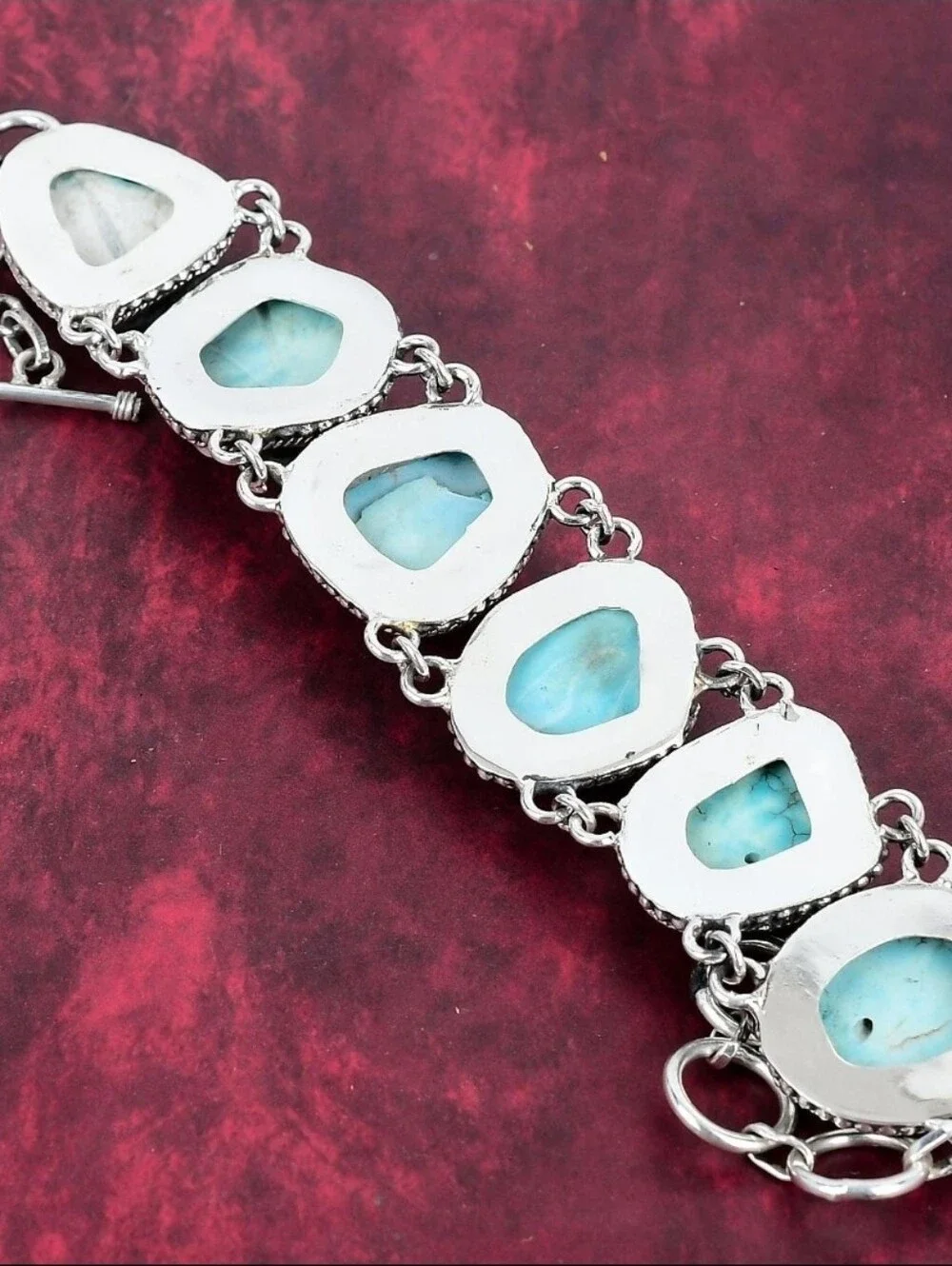 Turquoise Nugget Sterling Silver Bracelet